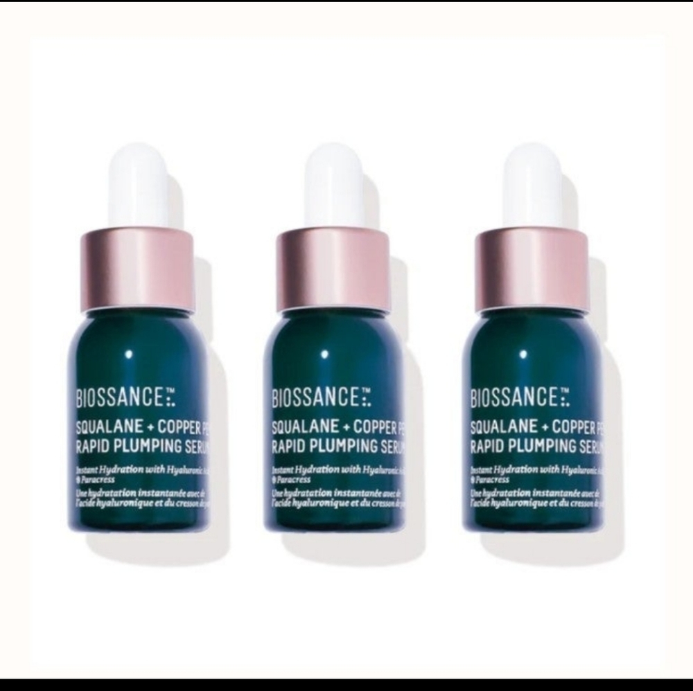 Biossance Squalane + Hyaluronic Acid Copper Peptide Rapid Plumping Serum Bundle